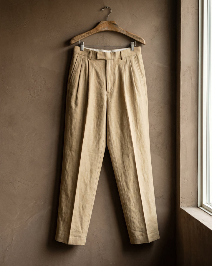 Augusto Linen Pleated Trousers