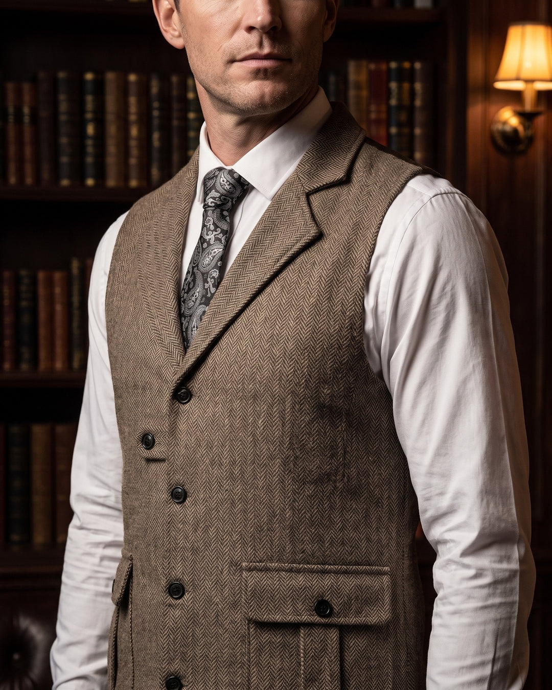 Vittorio Herringbone Waistcoat