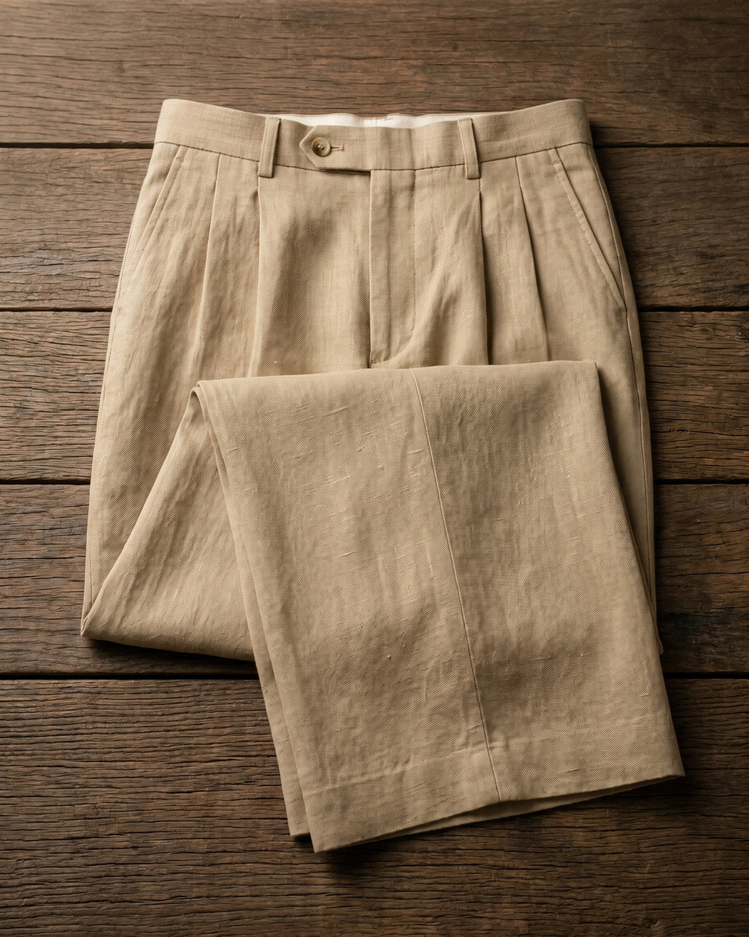 Augusto Linen Pleated Trousers