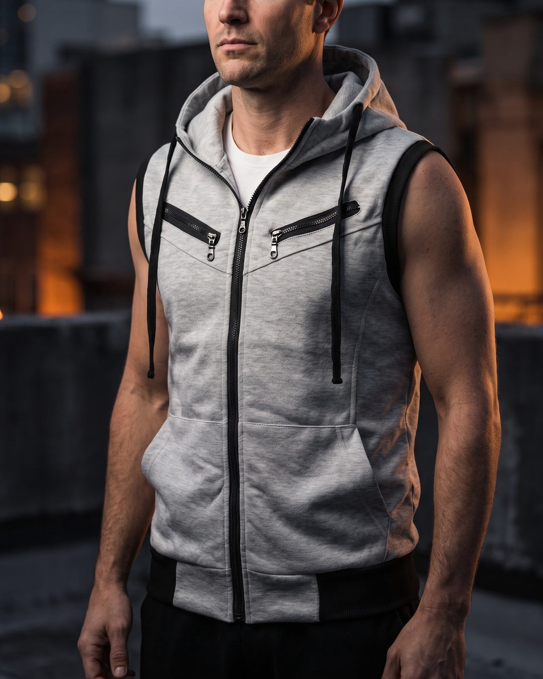 Domenico Cotton Blend Hoodie Vest
