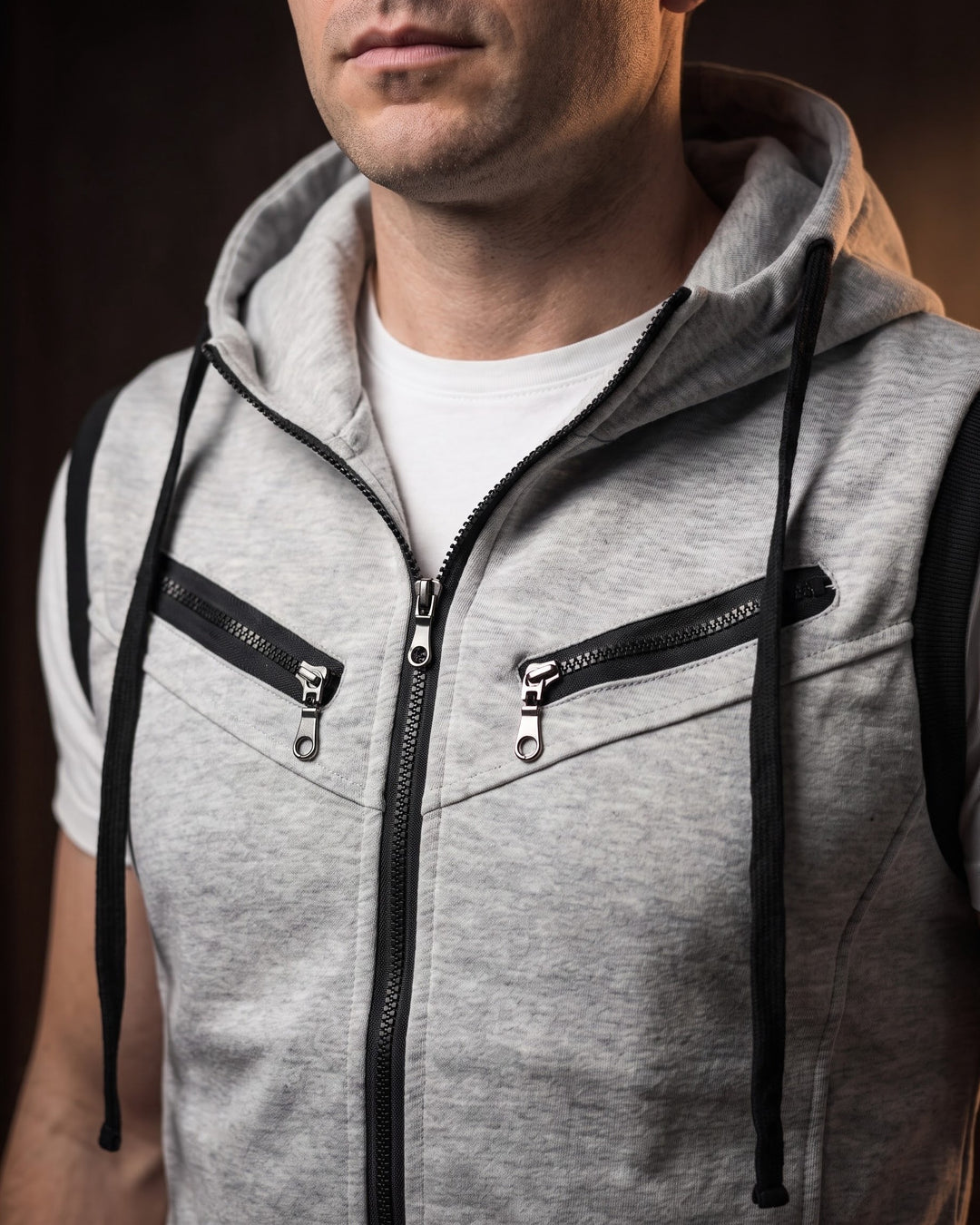 Domenico Cotton Blend Hoodie Vest