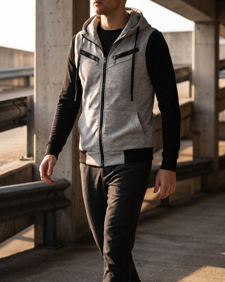 Domenico Cotton Blend Hoodie Vest