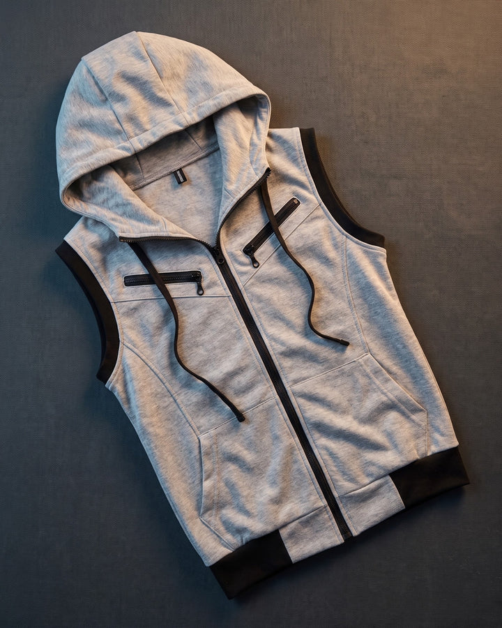 Domenico Cotton Blend Hoodie Vest
