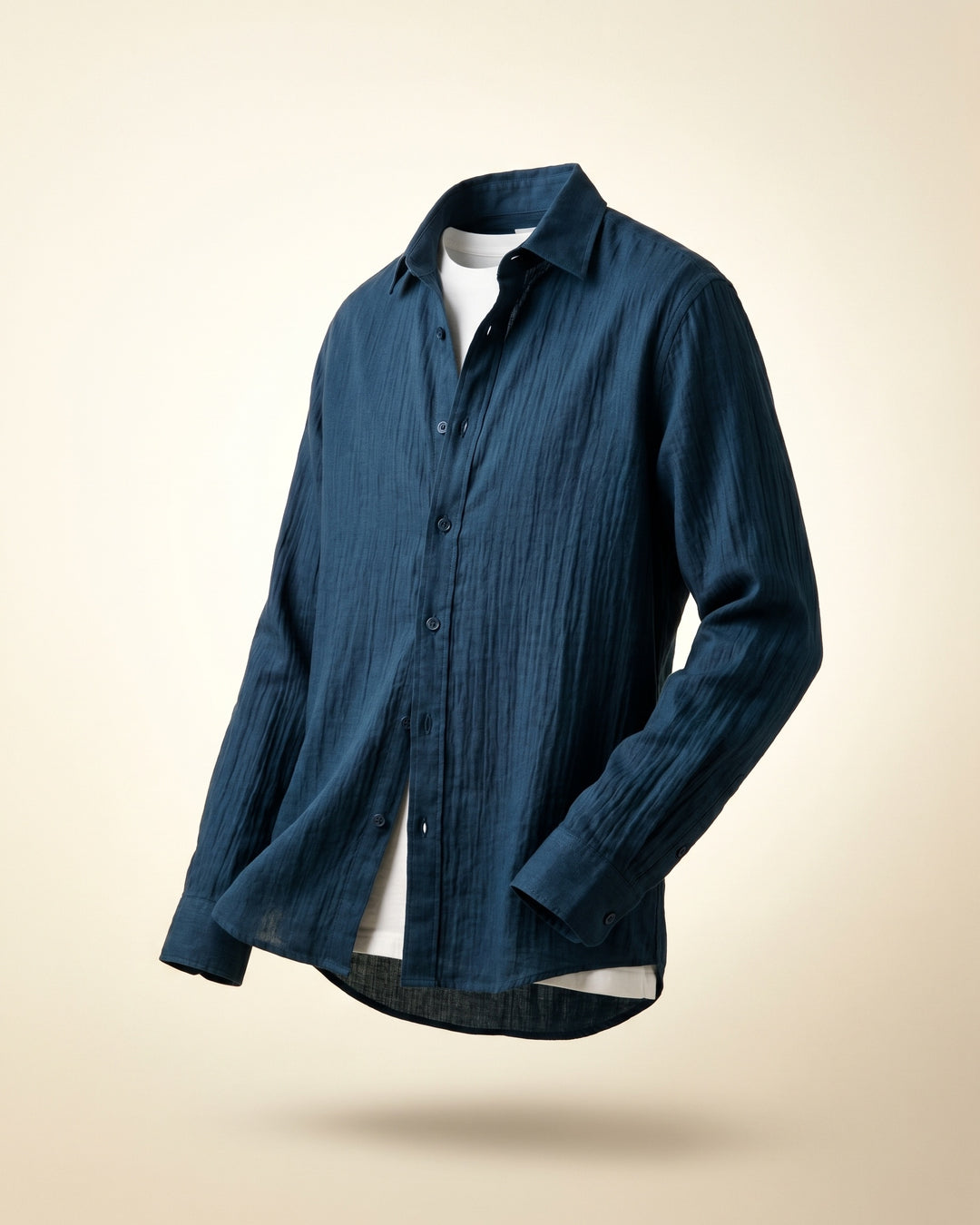 Valentino Cotton-Rayon Crinkle Shirt