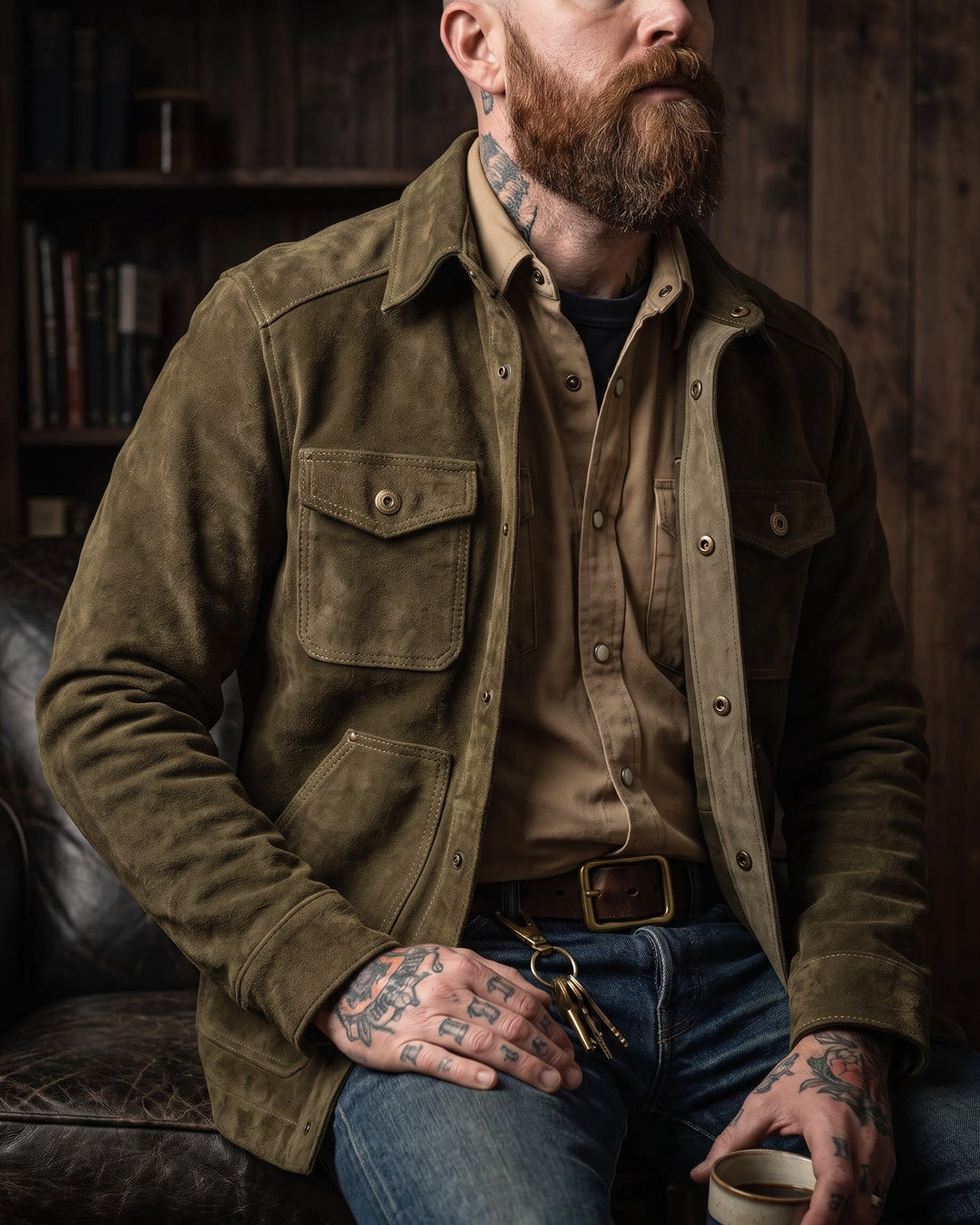 Ettore Suede Overshirt Jacket