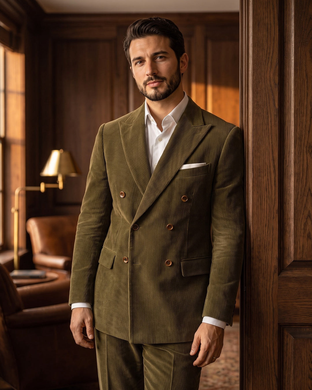 Salvador Corduroy Double-Breasted Suit Set