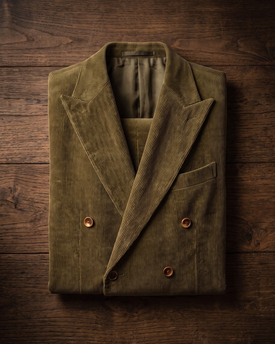 Salvador Corduroy Double-Breasted Suit Set