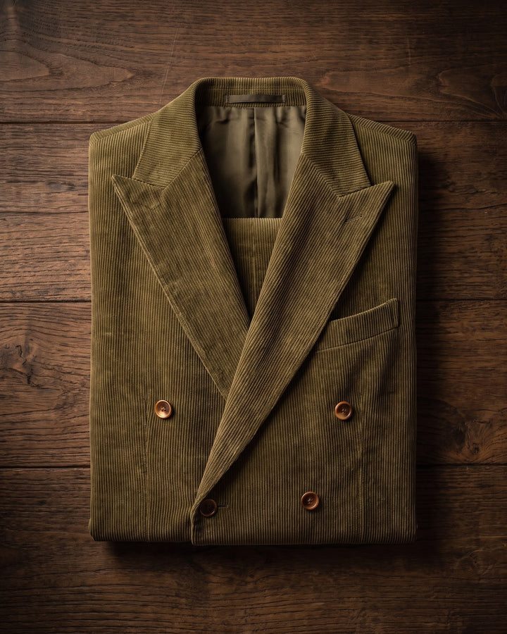 Salvador Corduroy Double-Breasted Suit Set
