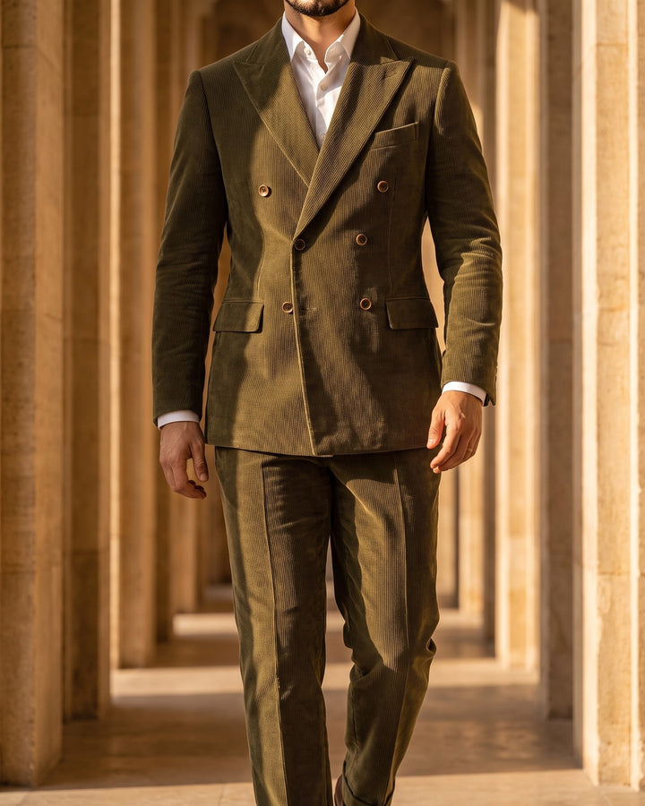 Salvador Corduroy Double-Breasted Suit Set