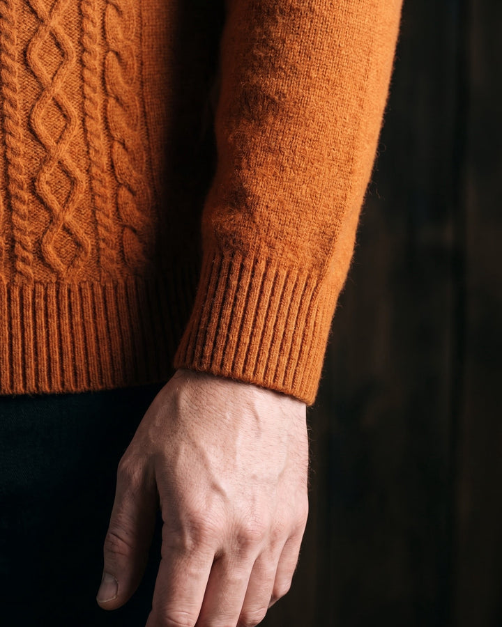 Giulio Wool Cable-Knit Turtleneck Sweater