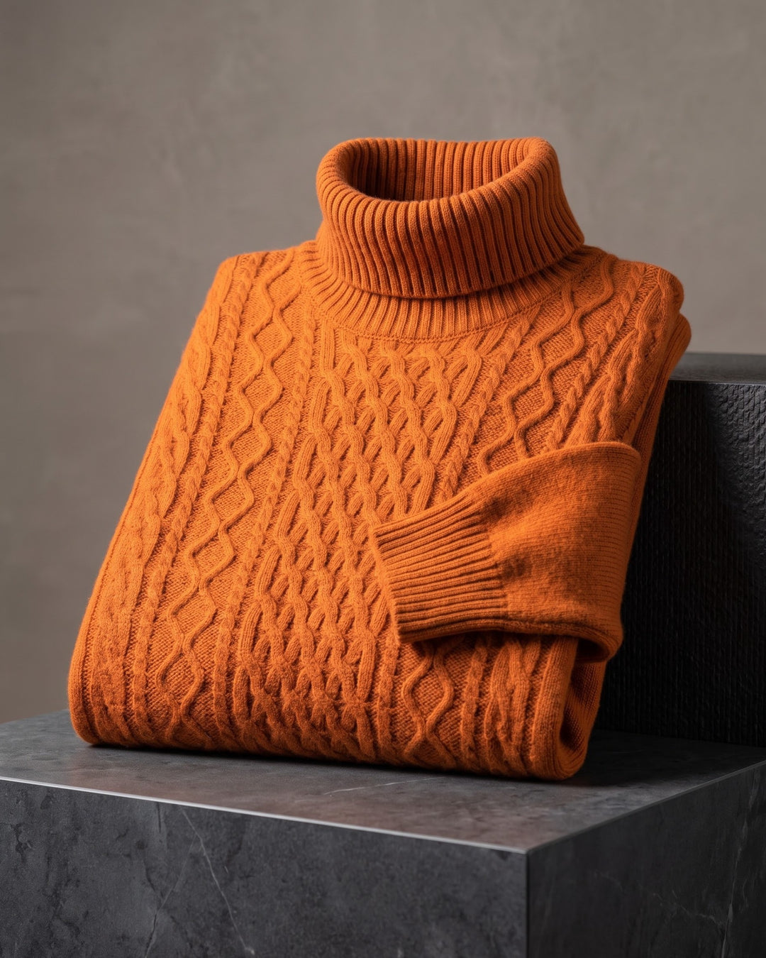 Giulio Wool Cable-Knit Turtleneck Sweater