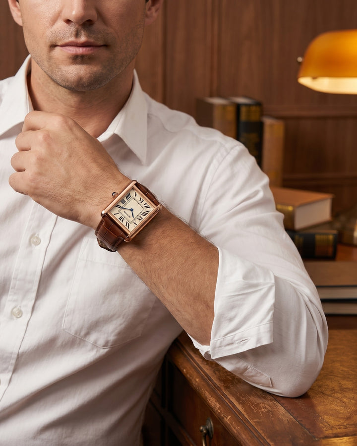 Eleonora Leather Tank Watch