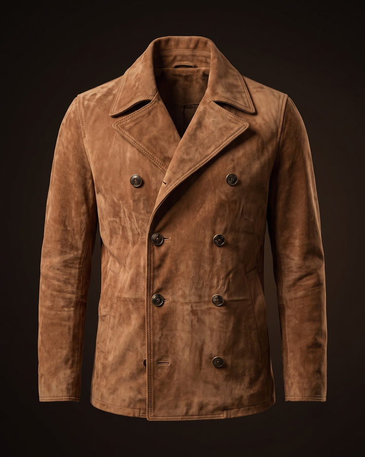 Ermanno Suede Leather Peacoat