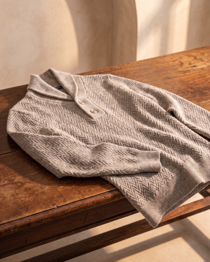Octavio Cashmere Shawl-Collar Sweater