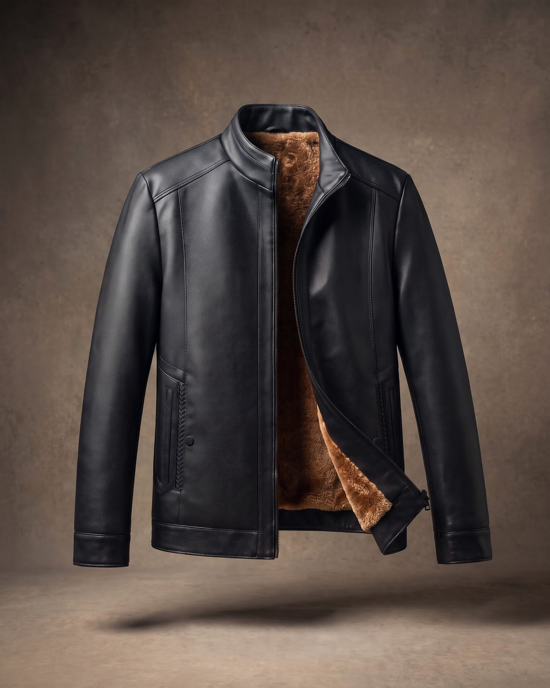 Francesco Faux Leather Sherpa-Lined Jacket