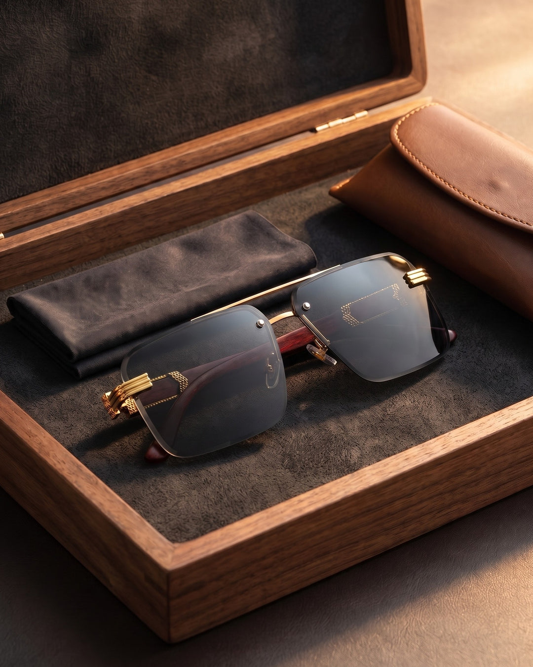 Tadeo Rimless Sunglasses