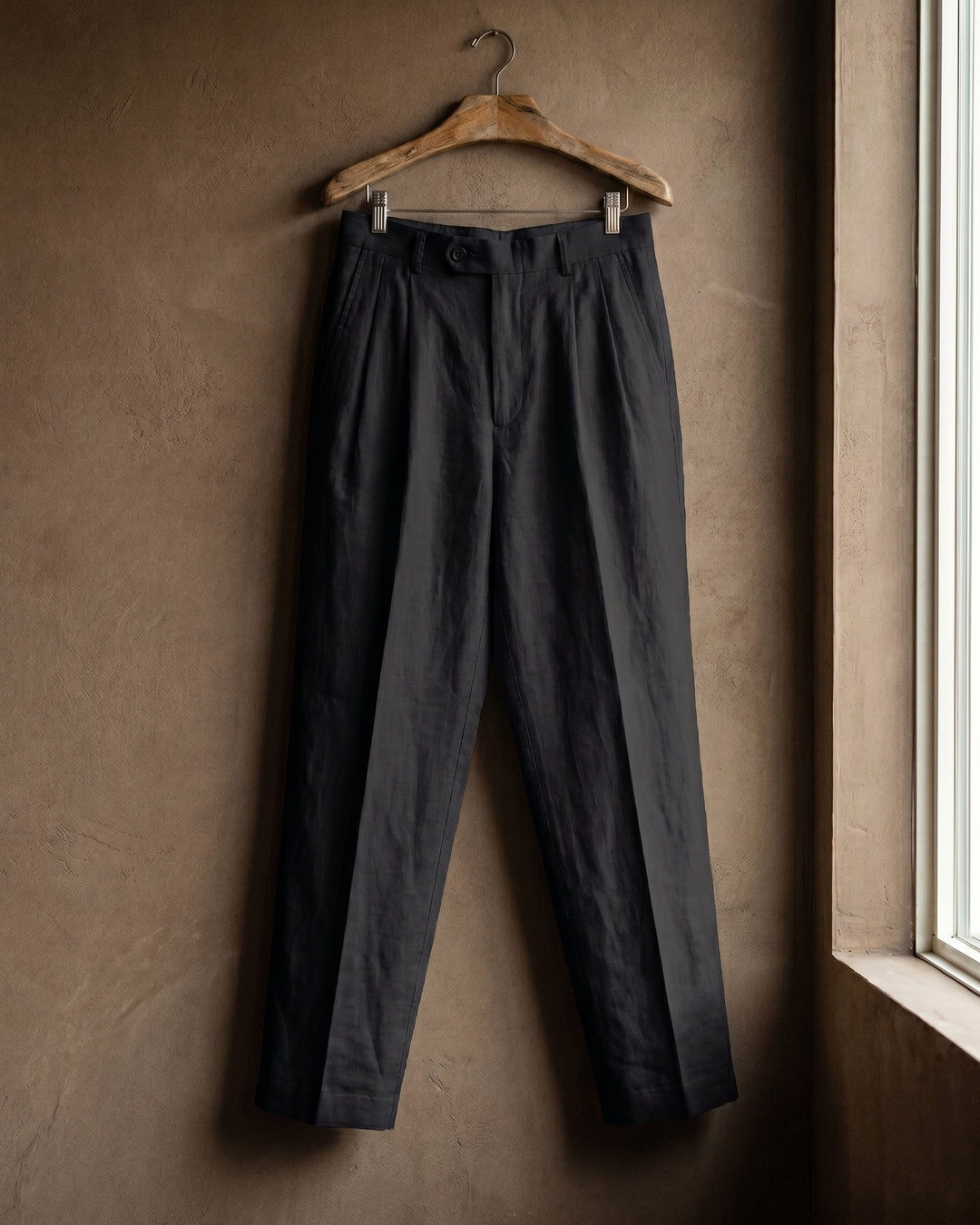 Augusto Linen Pleated Trousers