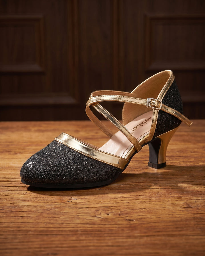 Rafaela Glitter Mesh Heeled Sandal