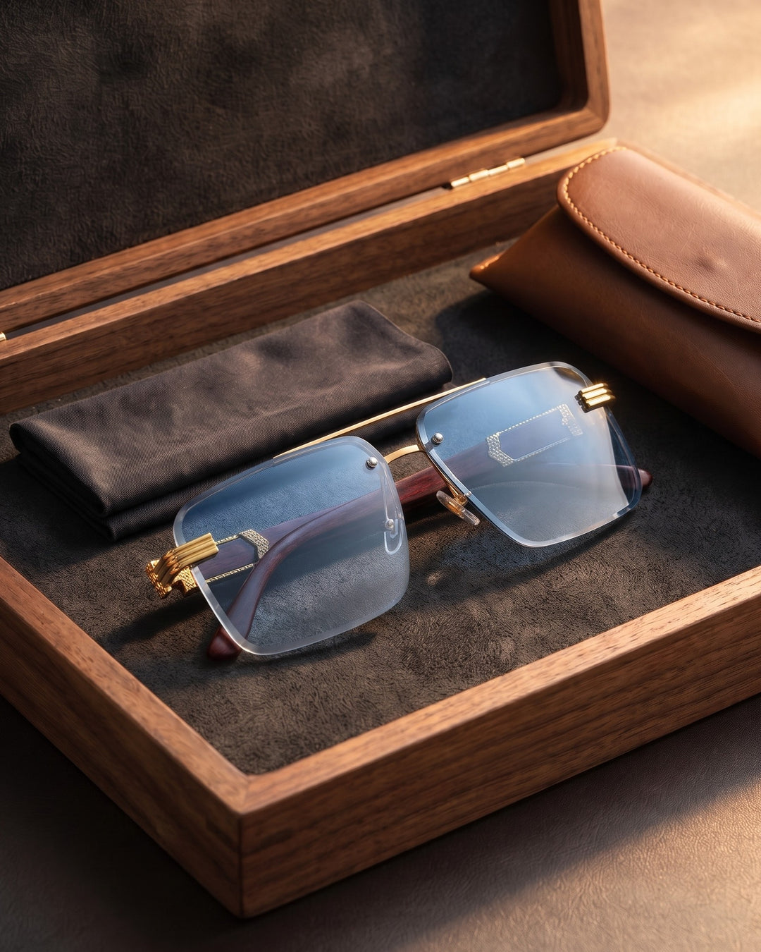 Tadeo Rimless Sunglasses