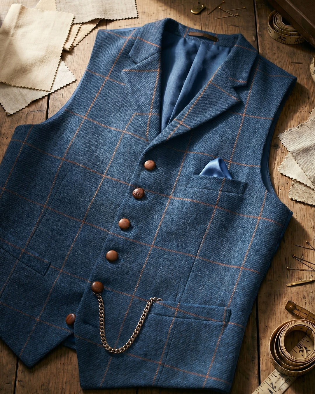 Vicente Tweed Lapelled Waistcoat