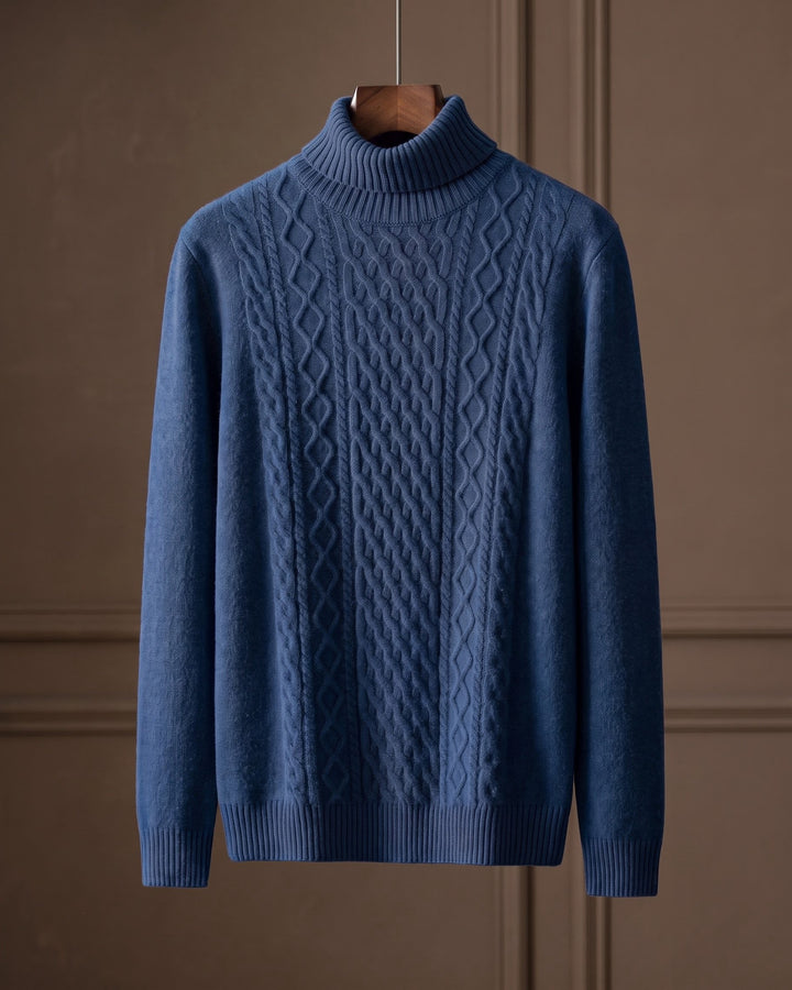 Giulio Wool Cable-Knit Turtleneck Sweater