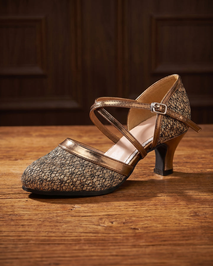 Rafaela Glitter Mesh Heeled Sandal