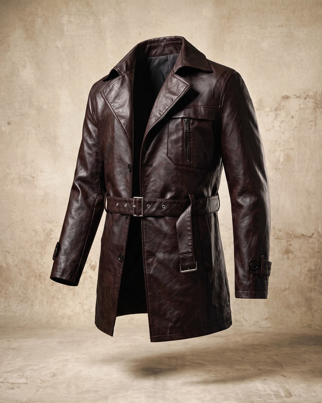 Dante Faux Leather Trench Coat