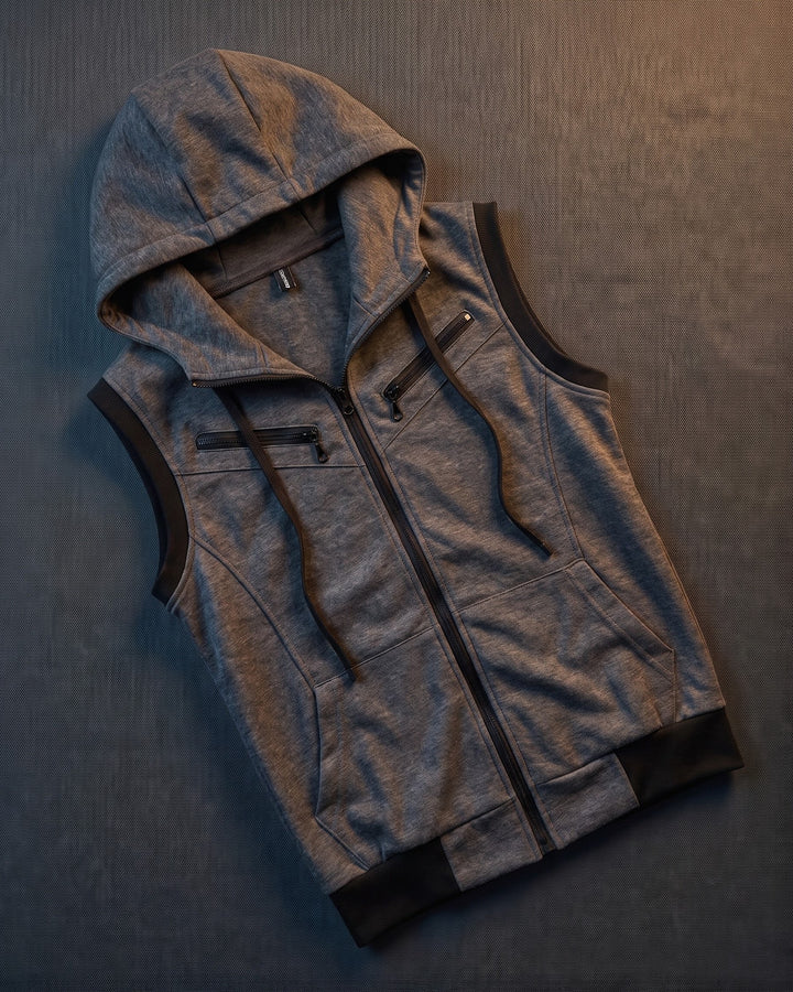 Domenico Cotton Blend Hoodie Vest