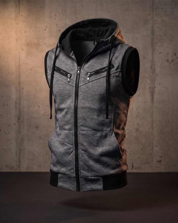 Domenico Cotton Blend Hoodie Vest