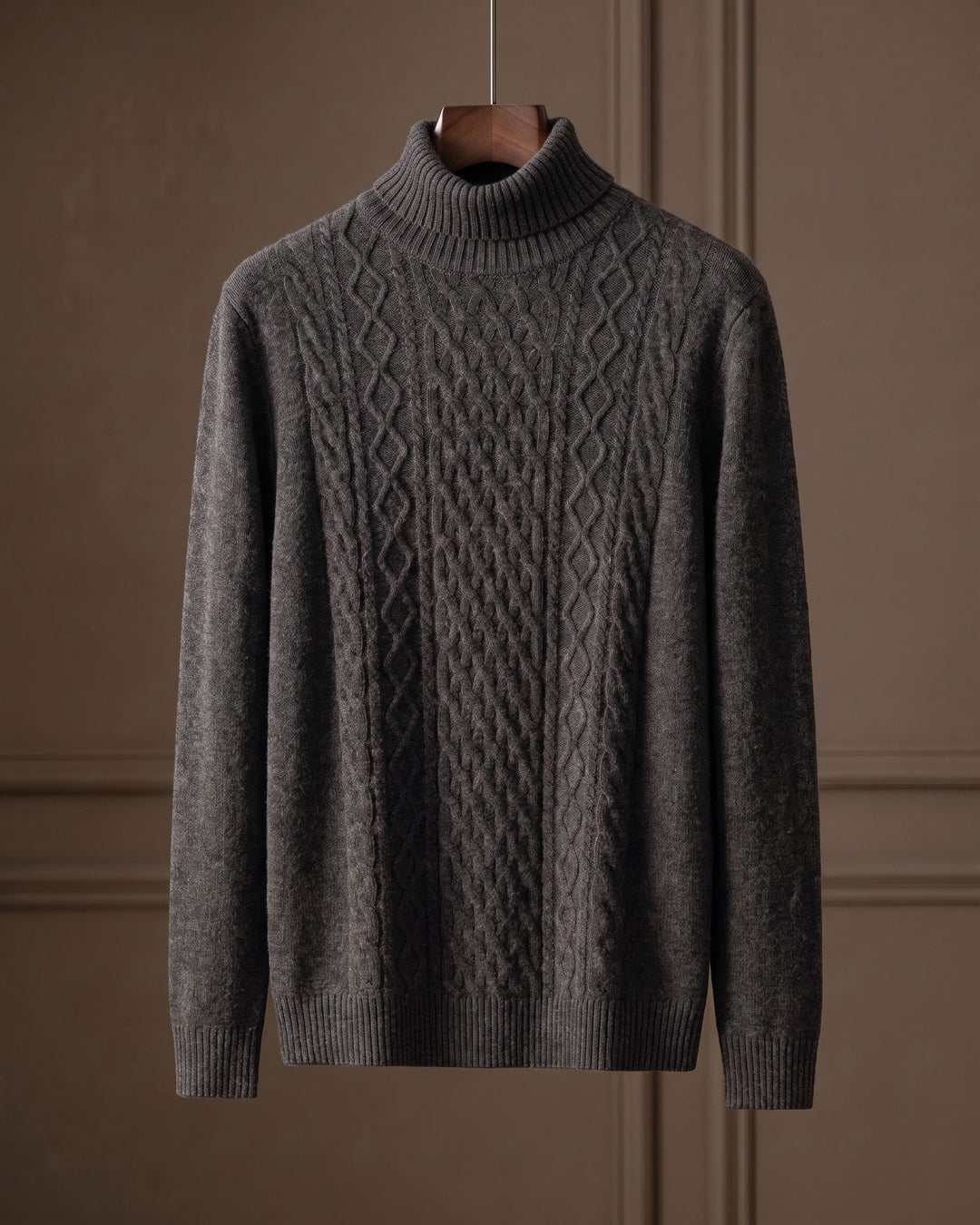 Giulio Wool Cable-Knit Turtleneck Sweater