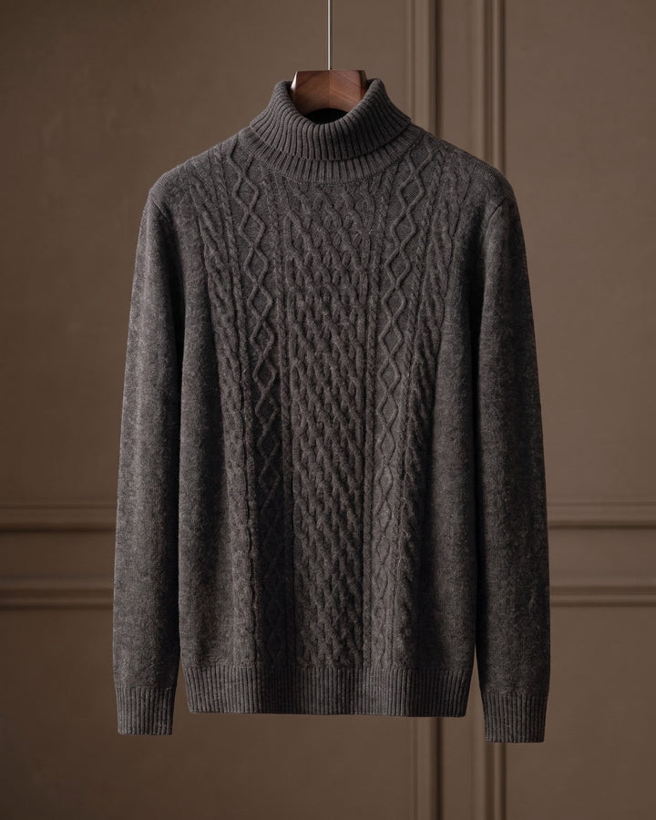 Giulio Wool Cable-Knit Turtleneck Sweater