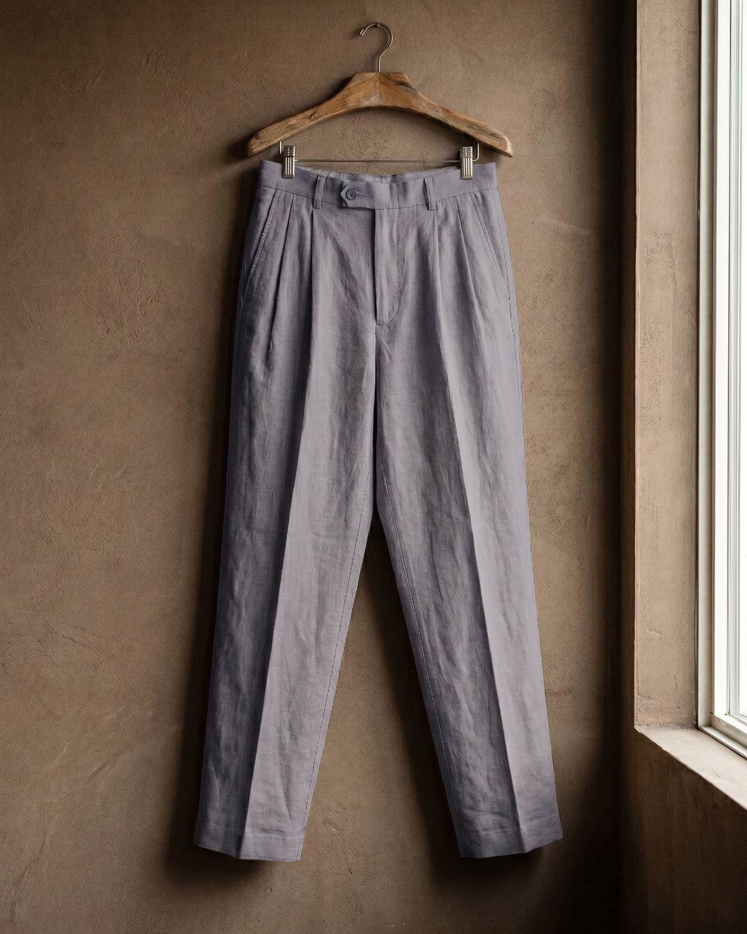 Augusto Linen Pleated Trousers