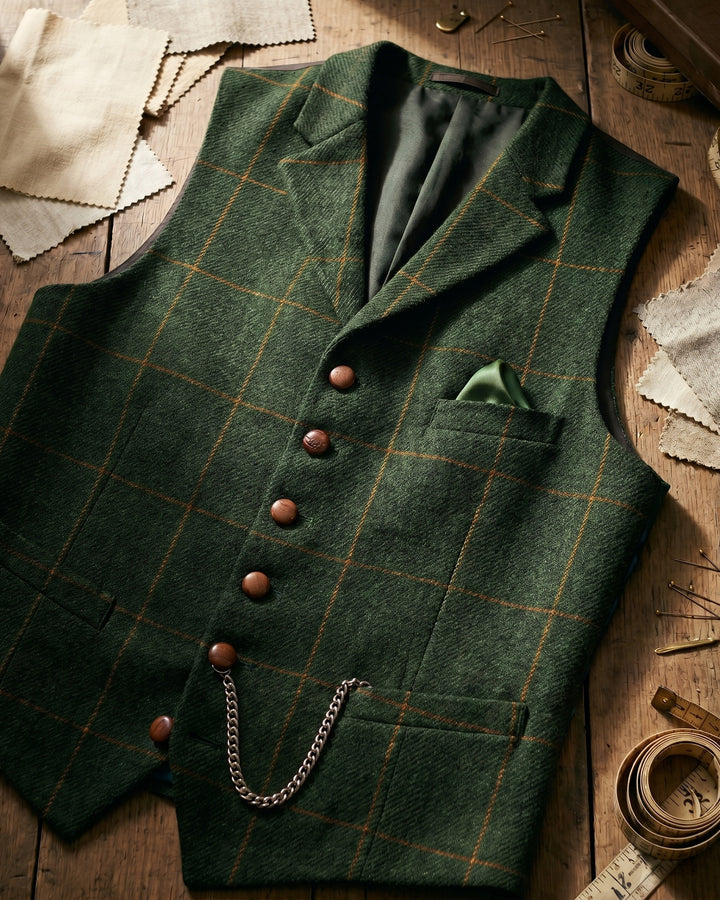 Vicente Tweed Lapelled Waistcoat