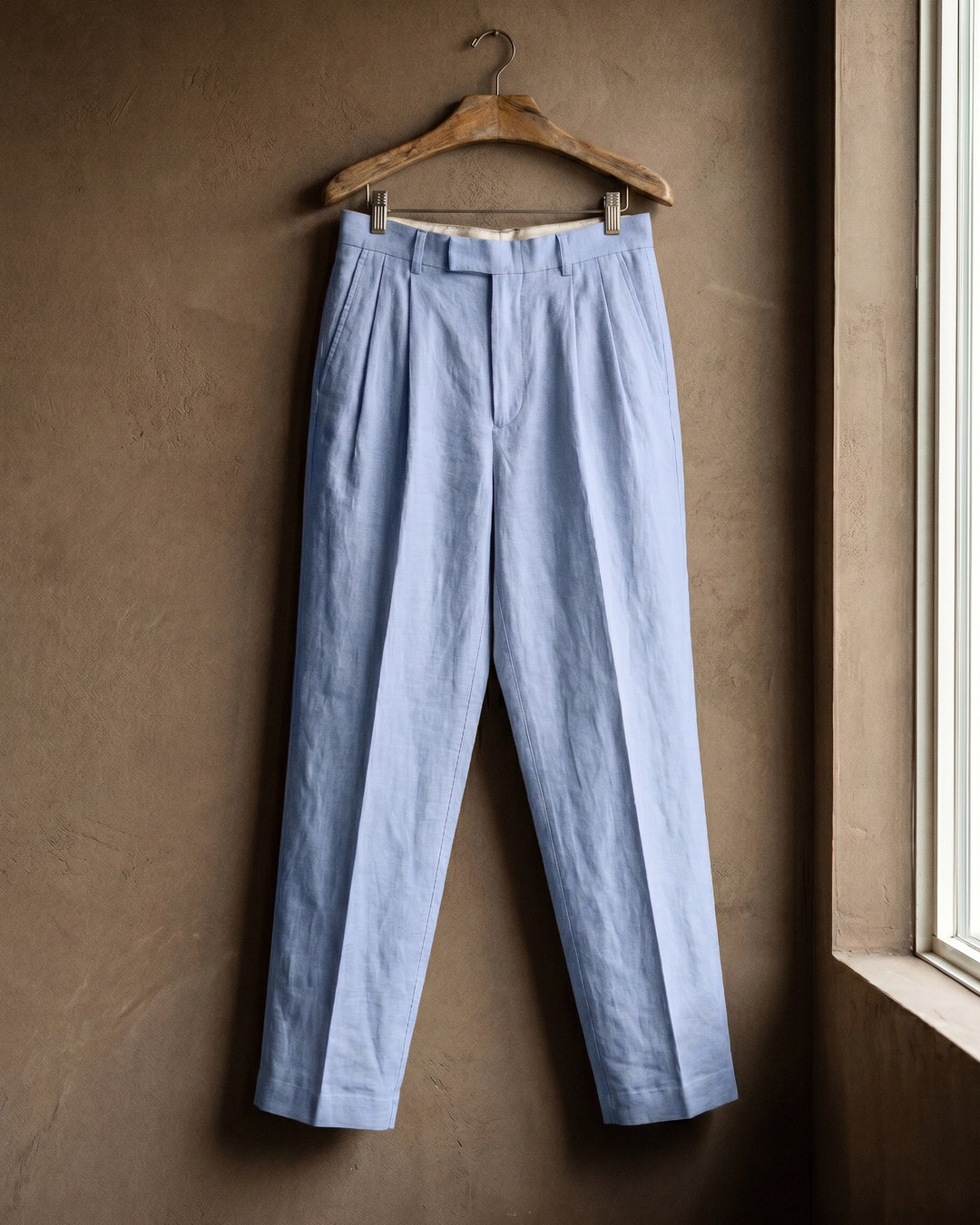 Augusto Linen Pleated Trousers