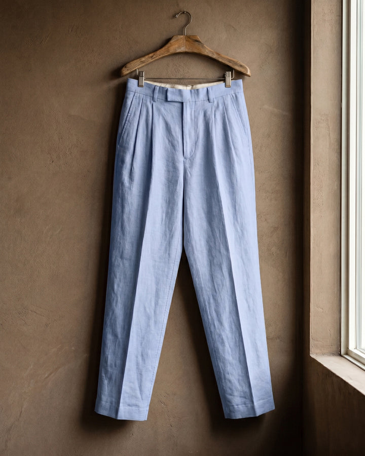 Augusto Linen Pleated Trousers