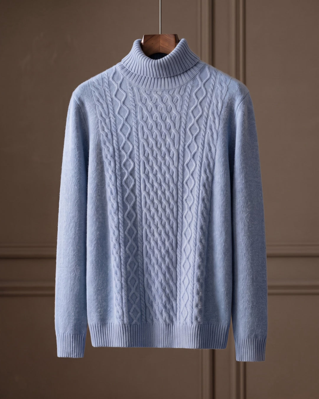 Giulio Wool Cable-Knit Turtleneck Sweater