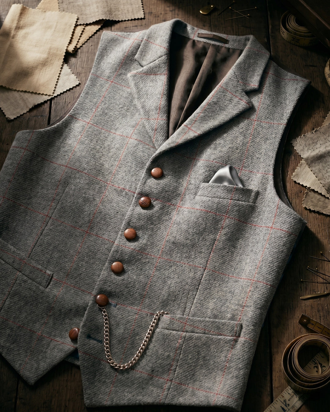 Vicente Tweed Lapelled Waistcoat