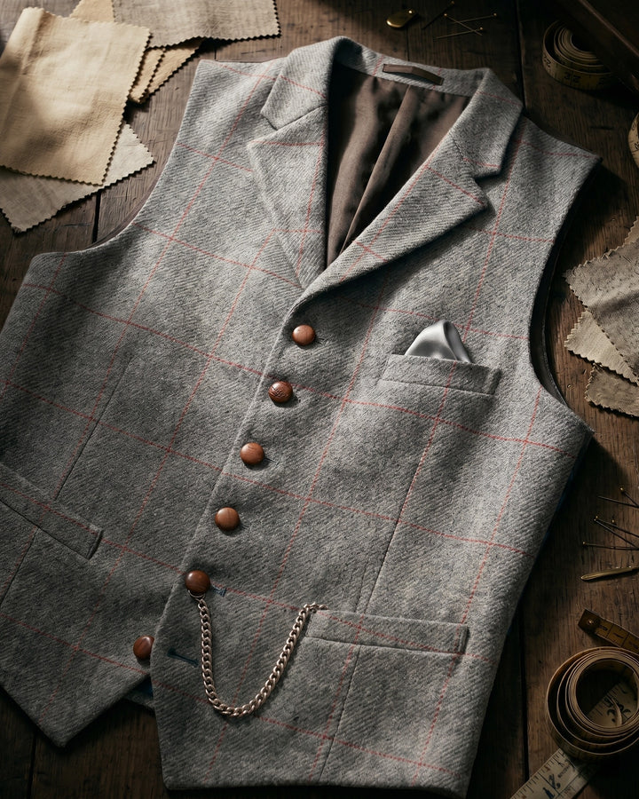 Vicente Tweed Lapelled Waistcoat