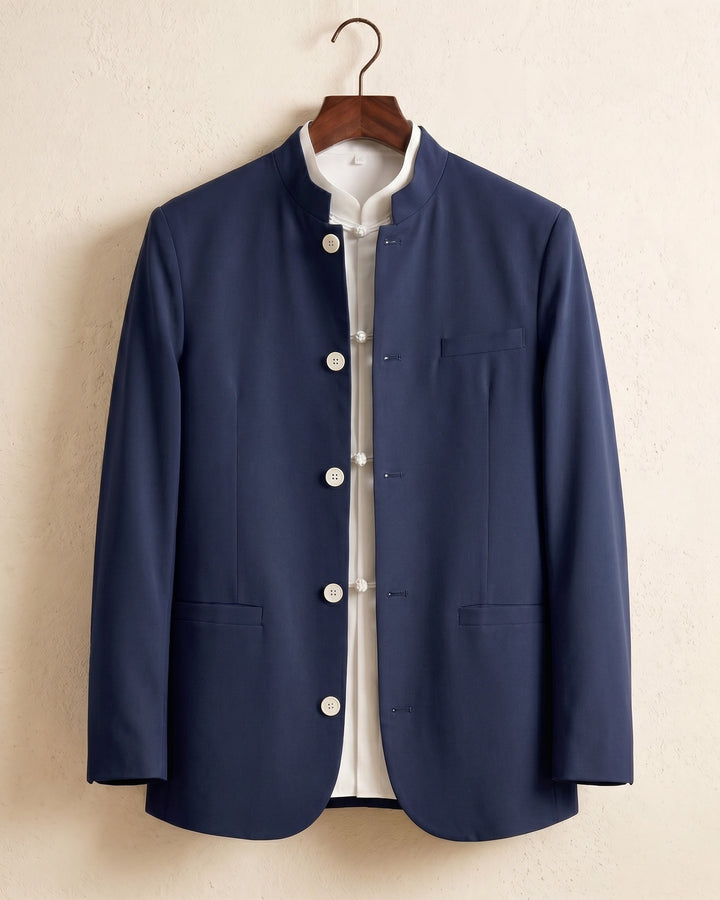 Dante Linen Mandarin Collar Jacket