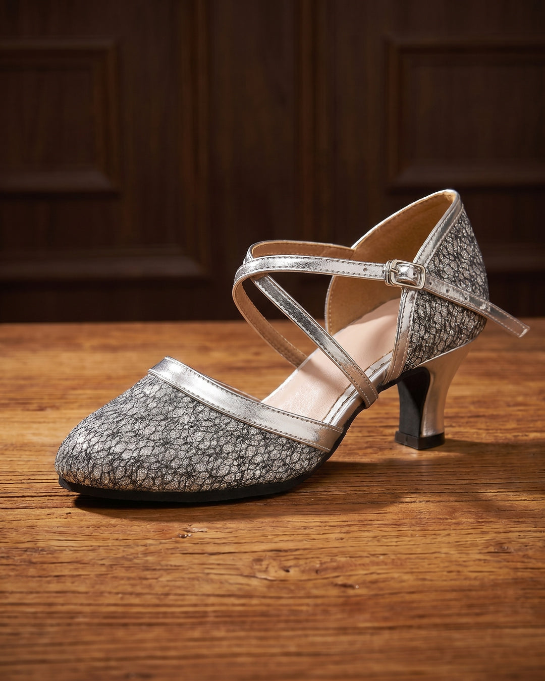 Rafaela Glitter Mesh Heeled Sandal