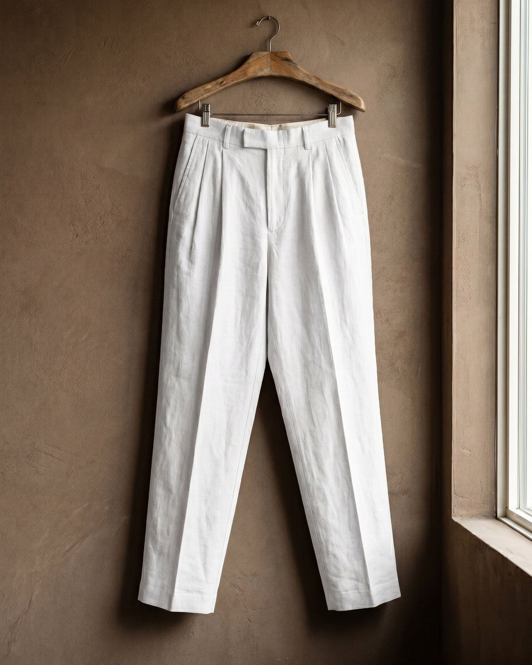 Augusto Linen Pleated Trousers