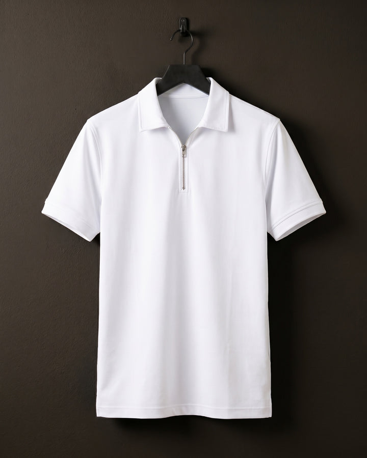 Alberto Cotton Blend Zip Polo