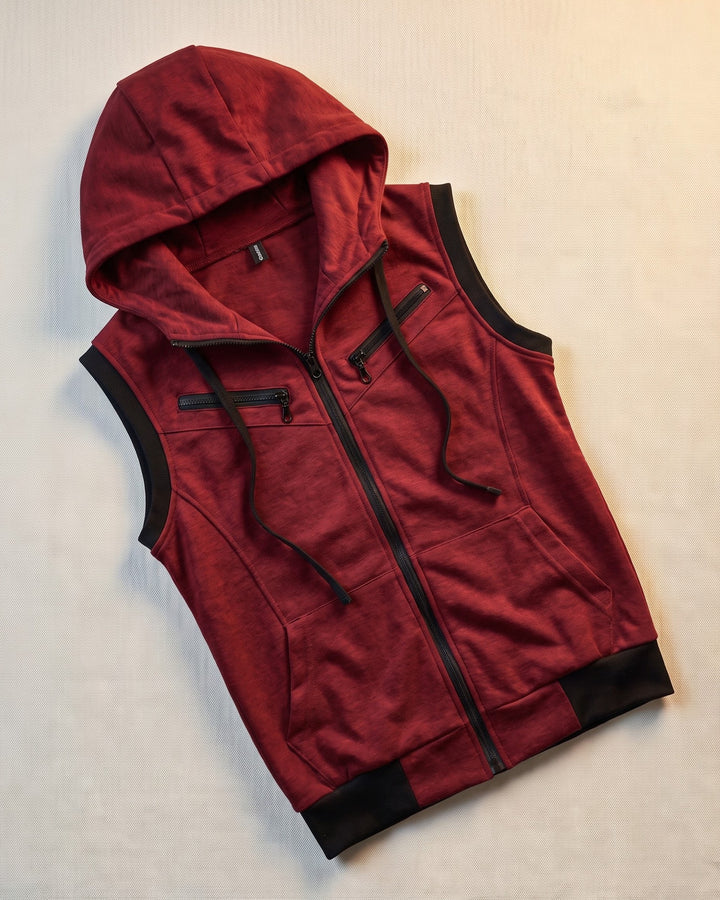 Domenico Cotton Blend Hoodie Vest