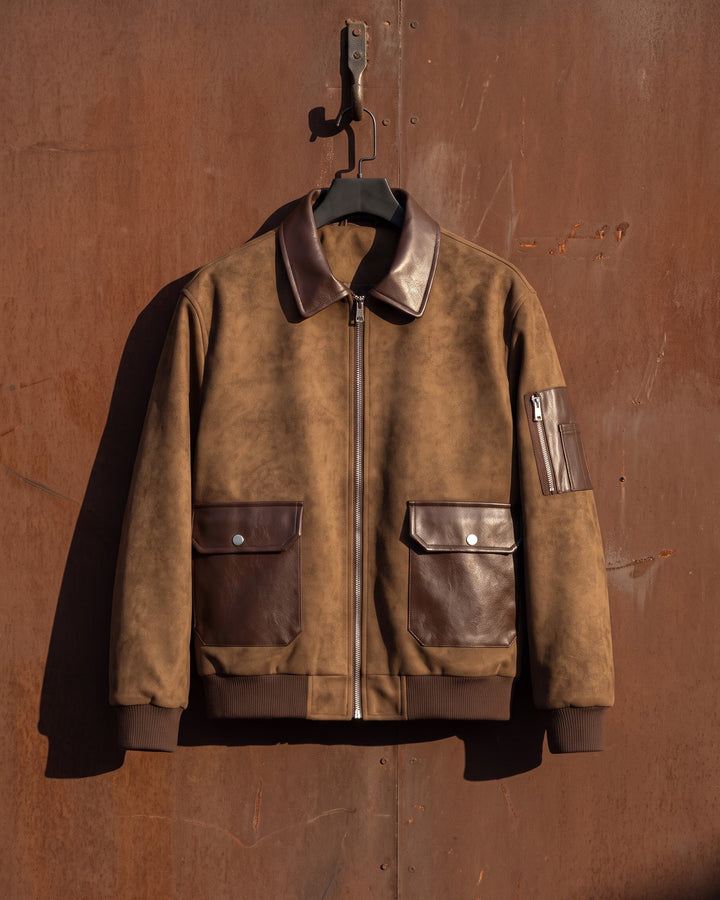 Moreno Suede-Look Bomber Jacket