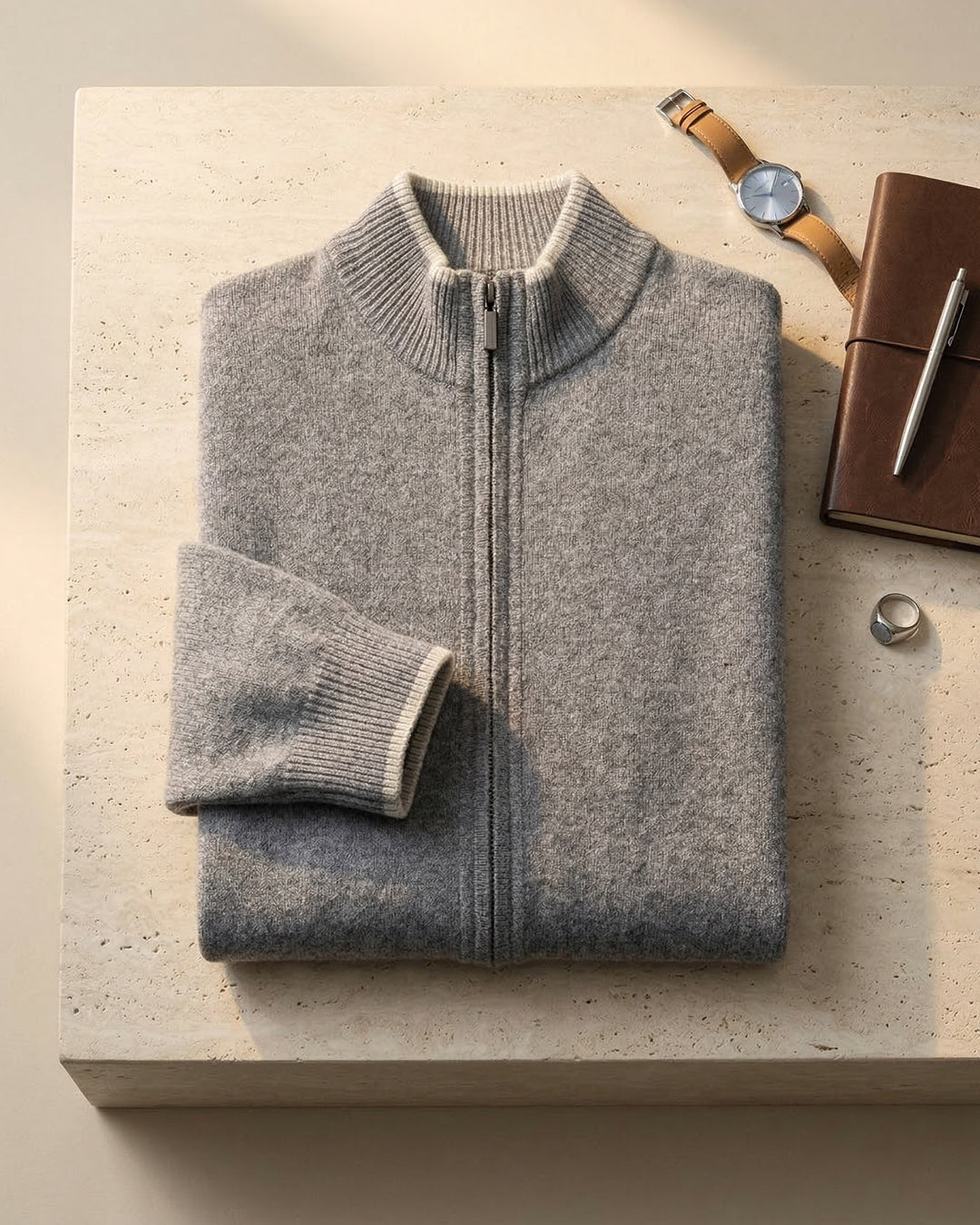 Valerio Wool Zip Cardigan