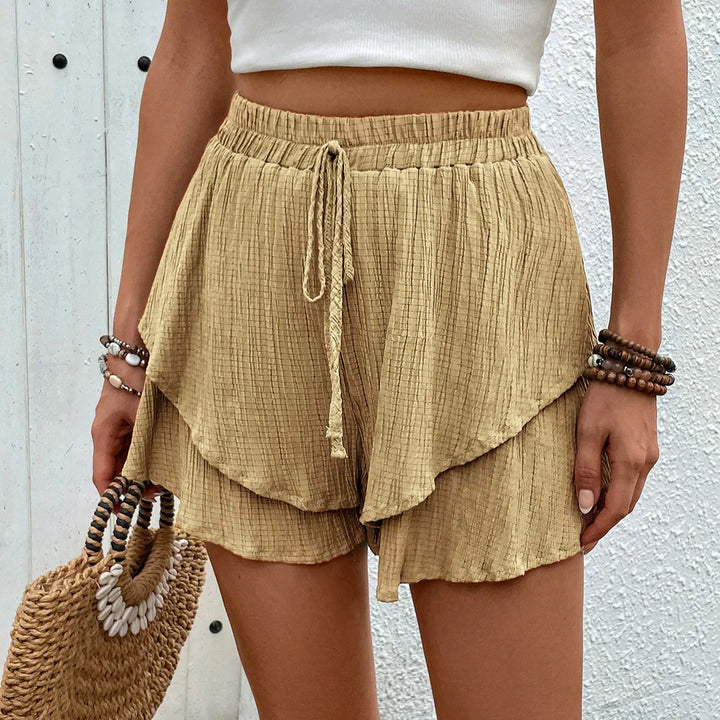 Luisa Draped-Layer Shorts