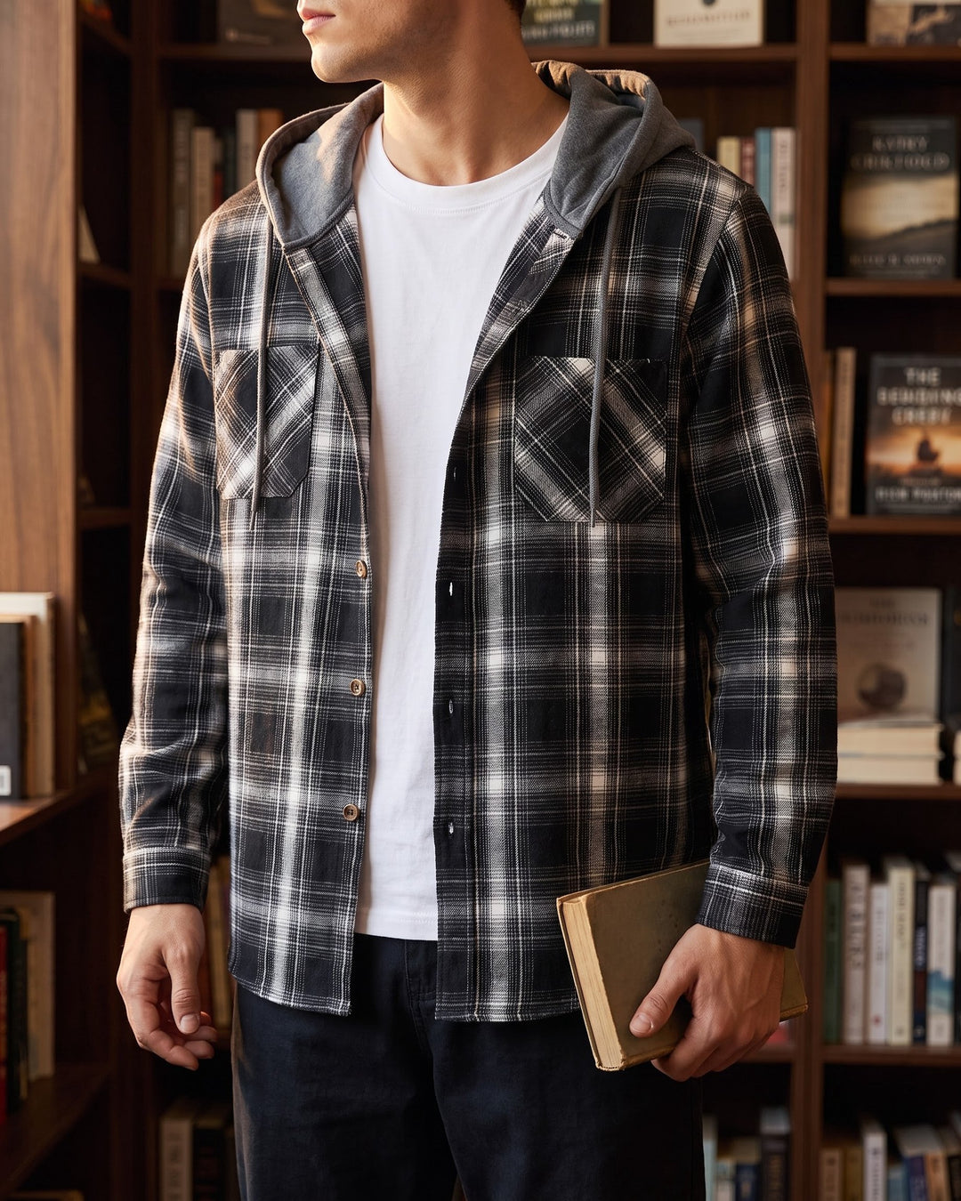 Pietro Hooded Flannel Overshirt