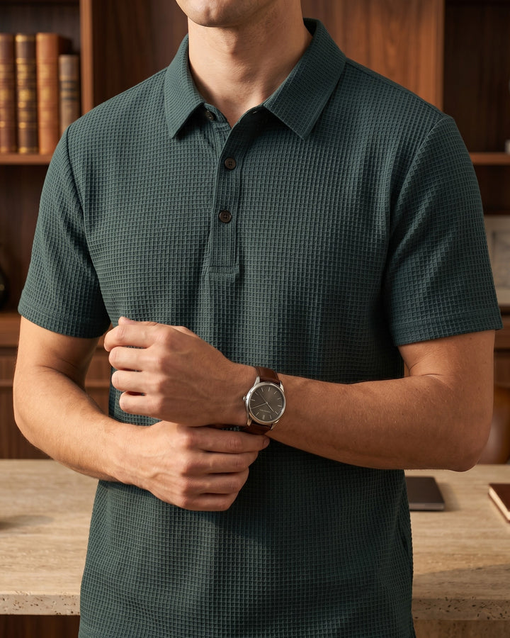 Emilio Cotton-Blend Textured Polo