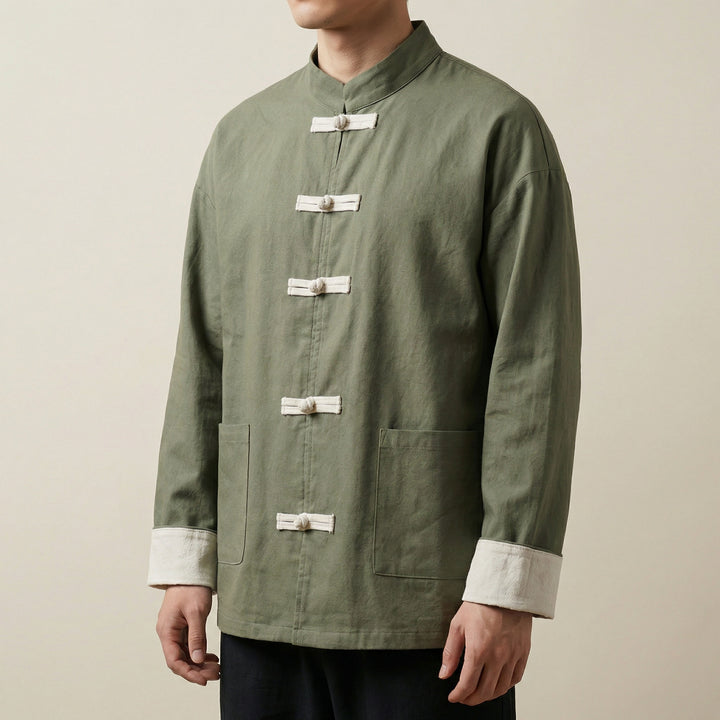 Tiberio Linen-Blend Mandarin Jacket