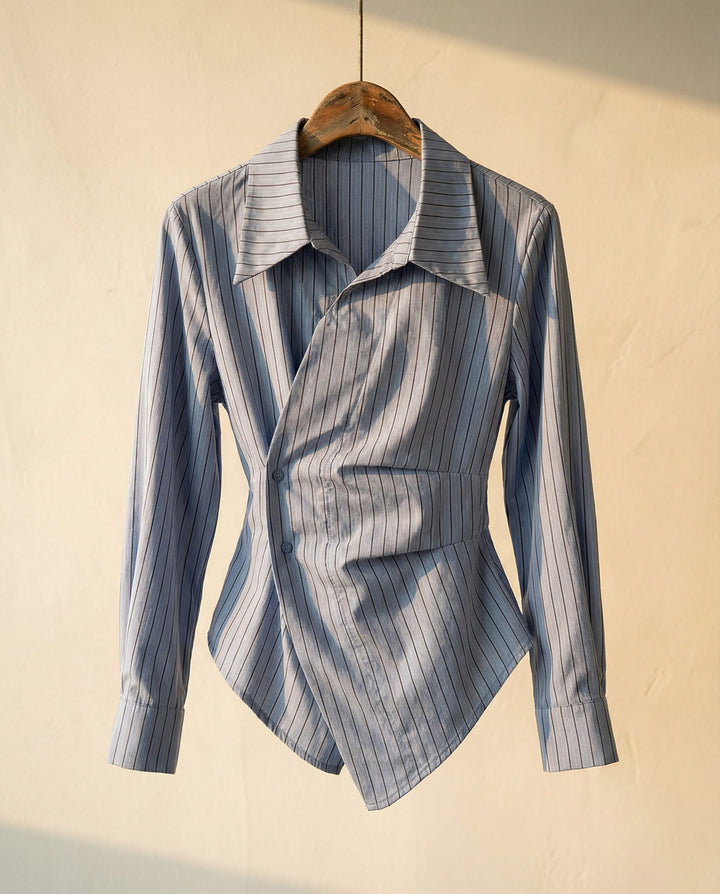 Bianca Linen-Blend Wrap Blouse